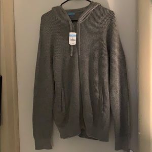 J. McLaughlin Noah sweater grey hoodie zip up L